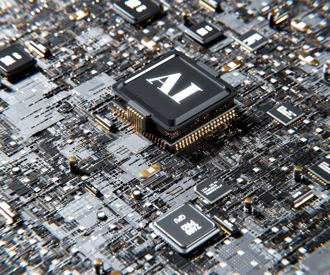 Microchip with AI inscription   